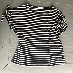 Calvin Klein cold should black white stripe top L